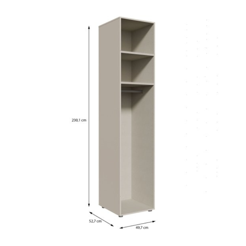 Korpus szafy z półkami 50 cm Moduklix | kolor piaskowy