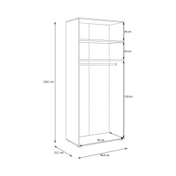 Korpus szafy z półkami 100 cm Moduklix | kolor piaskowy