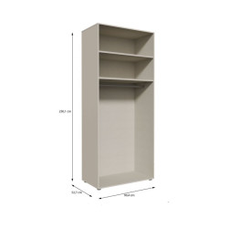 Korpus szafy z półkami 100 cm Moduklix | kolor piaskowy