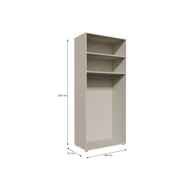 Korpus szafy z półkami 100 cm Moduklix | kolor piaskowy