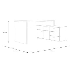 Biurko z komodą Archbox T2KB231L piaskowy