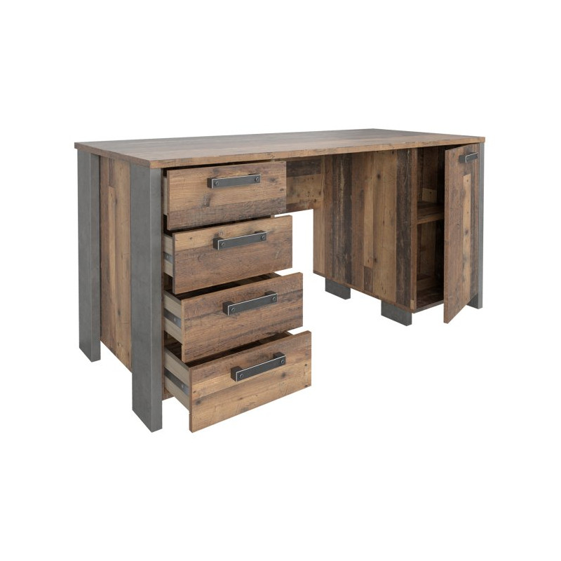 Biurko industrialne loft 155x60 CLIF old wood vintage | Meble Forte