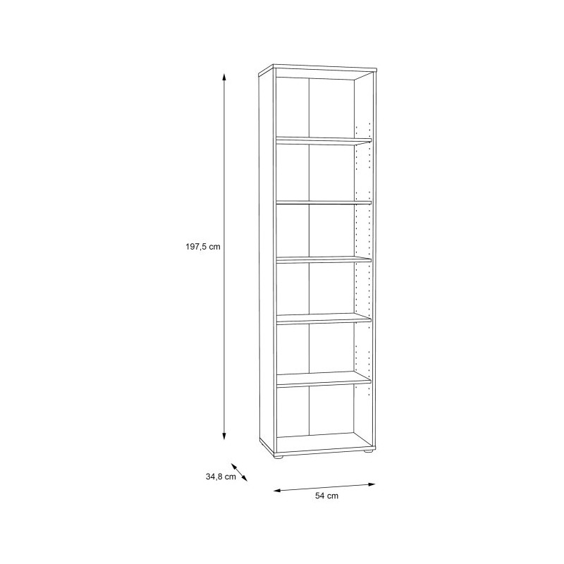 Wysoki regał otwarty 55 cm Archbox T2KR02 piaskowy