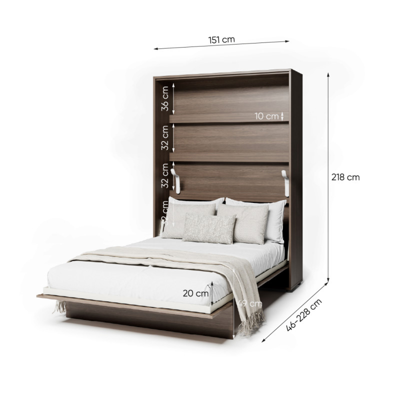 Półkotapczan Pionowy BED CONCEPT BC-01 140x200 Dąb Dunin