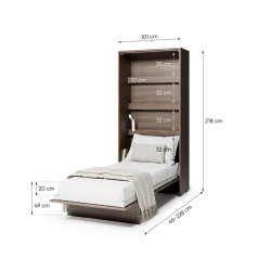 Półkotapczan Pionowy BED CONCEPT BC-03 90X200 dąb dunin