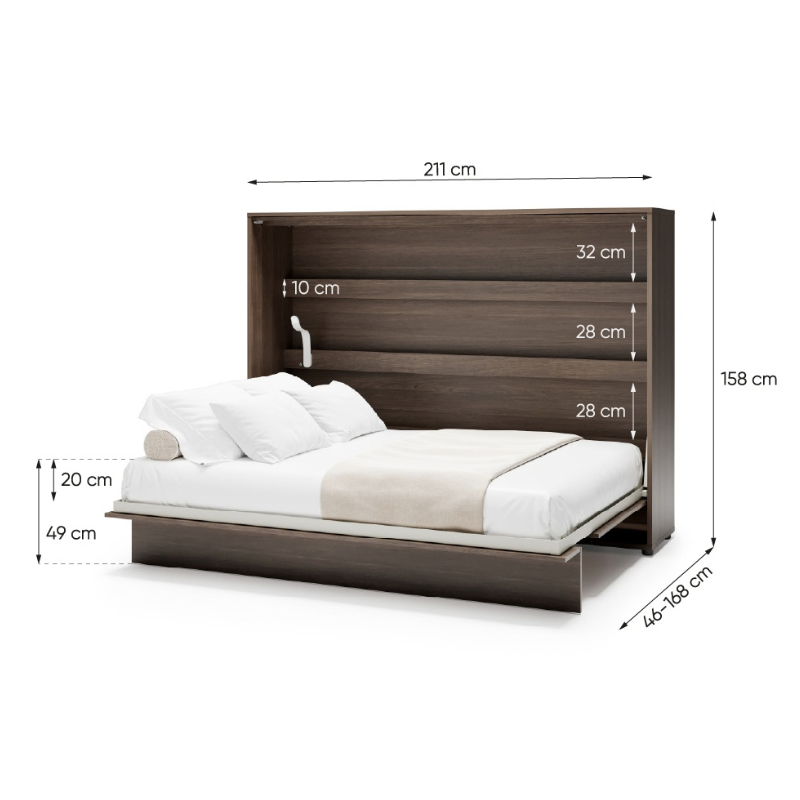Półkotapczan Poziomy BED CONCEPT BC-04 140X200 dąb dunin