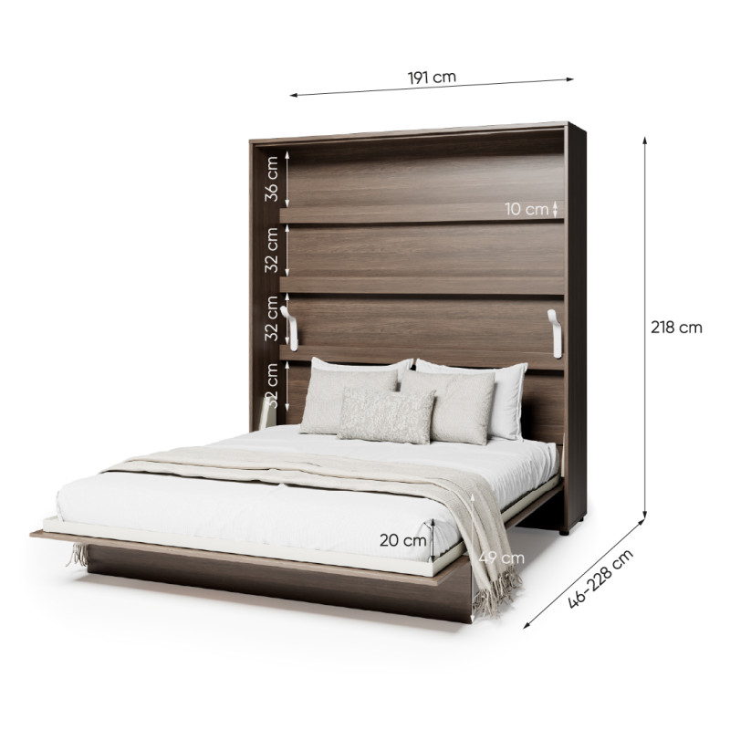Półkotapczan Pionowy BED CONCEPT BC-13 180x200 dąb dunin