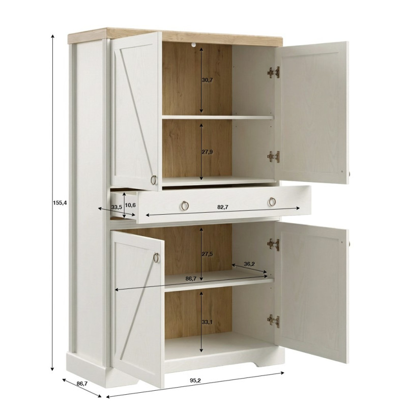 Komoda wysoka Barn K4D1S 95 cm Gała Meble | Domowanie.pl