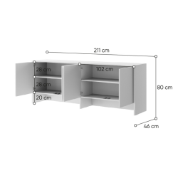 Nadstawka BED CONCEPT BC-10 do półkotapczanu poziomego 120x200 Lenart  -
