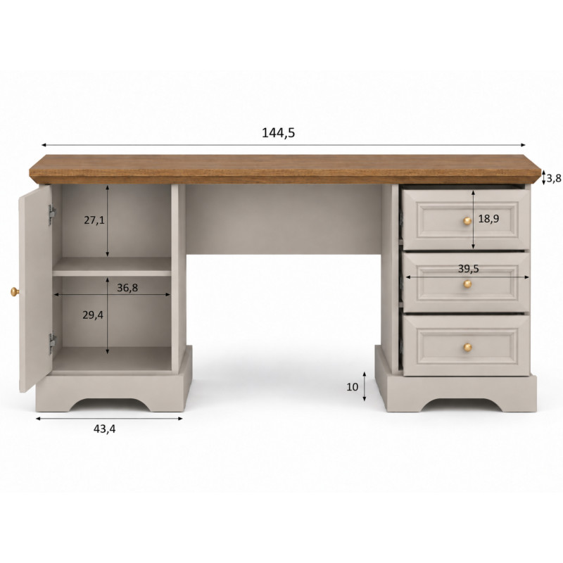 Biurko Kora Plus KB kaszmir Mavelie Oak | Domowanie.pl