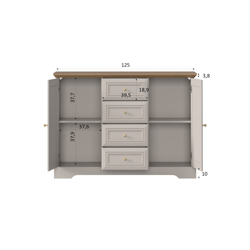 Komoda Kora Plus KK3 kaszmir Mavelie Oak | Domowanie.pl