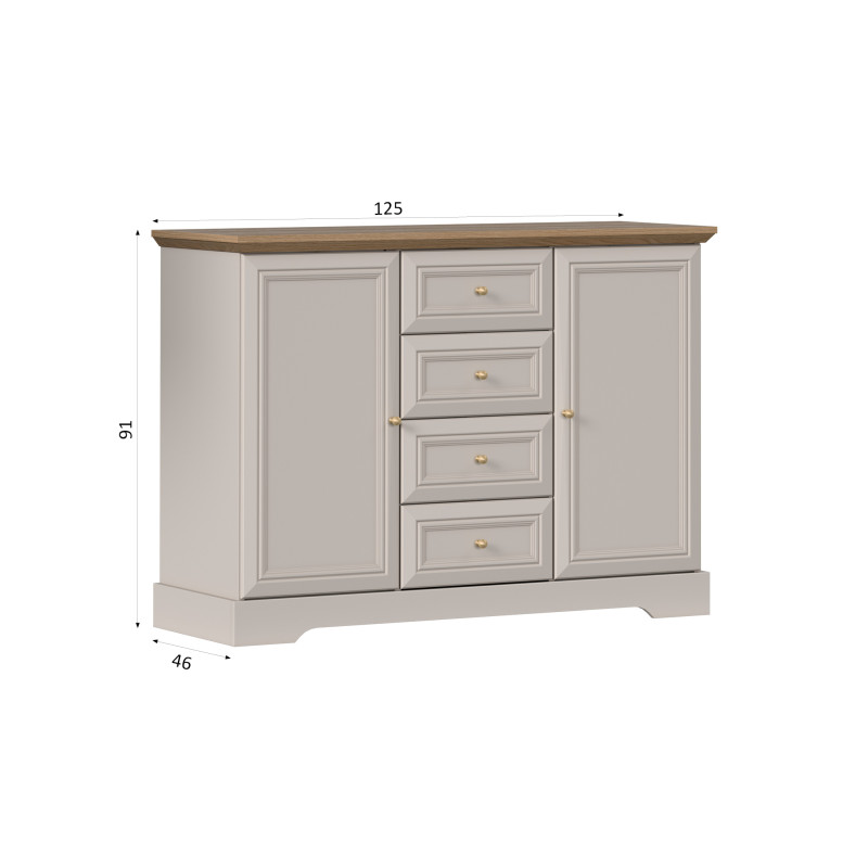 Komoda Kora Plus KK3 kaszmir Mavelie Oak | Domowanie.pl