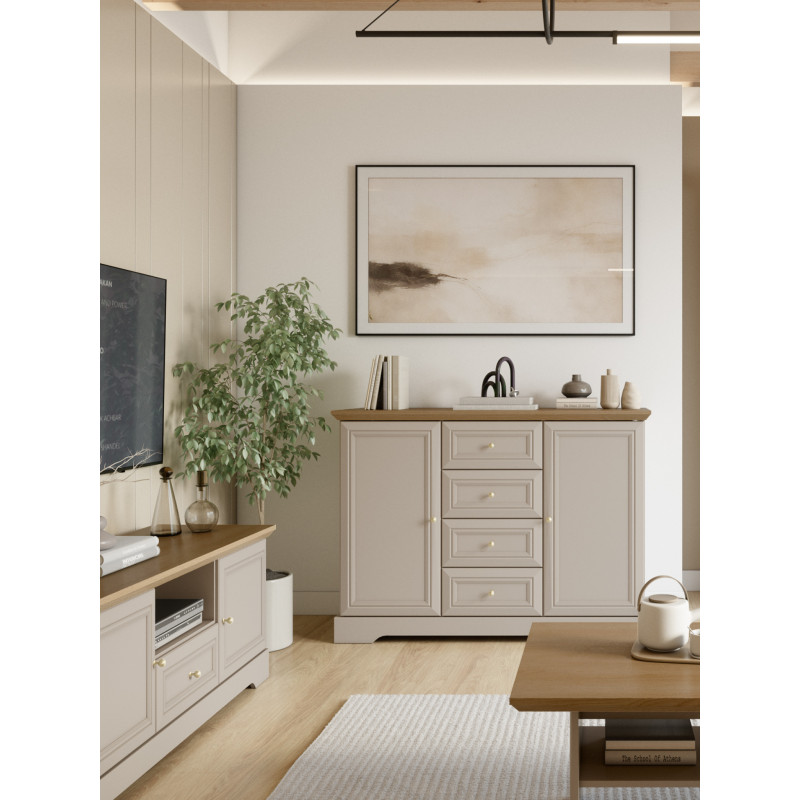 Komoda Kora Plus KK3 kaszmir Mavelie Oak | Domowanie.pl