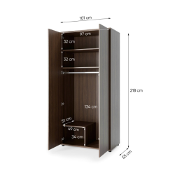 Szafa BED CONCEPT BC-20 Lenart dąb dunin - domowanie.pl