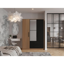 Szafa Kobe S3D2S z lustrem Dąb Mavelie | Domowanie.pl