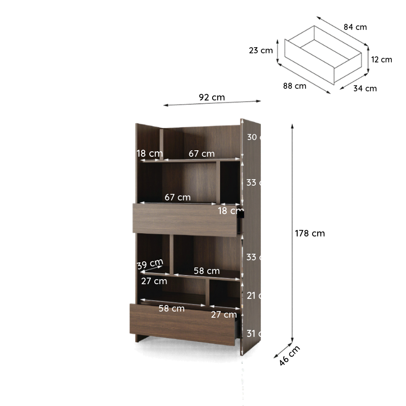 Regał BED CONCEPT BC-28 do półkotapczanu Lenart dąb dunin
