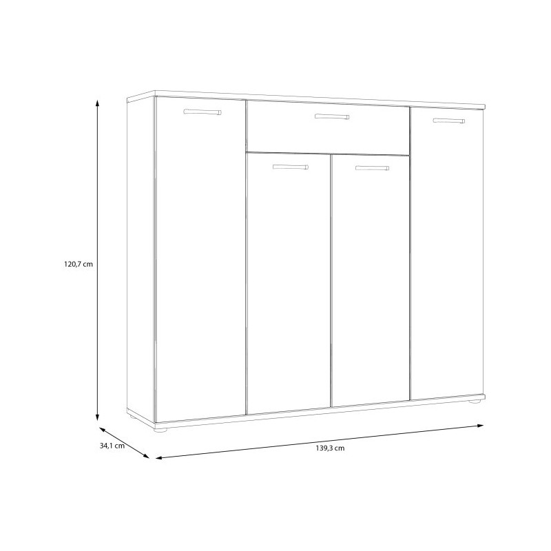 Komoda 140 cm Rypsyma RPSK341 dąb artisan