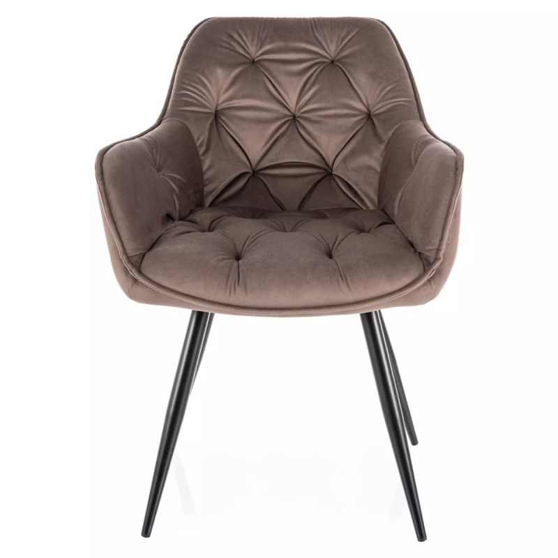 Krzesło tapicerowane Cherry Velvet Bluvel 38 cappuccino