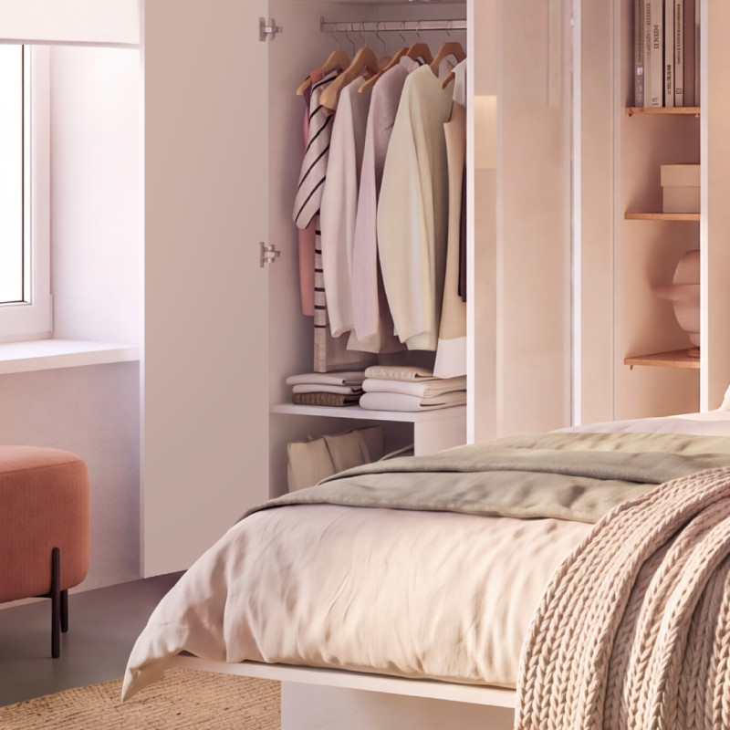 Szafa BED CONCEPT BC-20 Lenart biały połysk - domowanie.pl