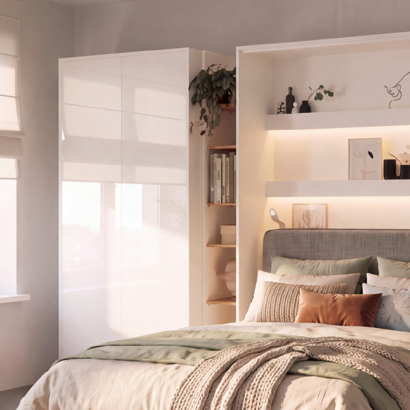 Szafa BED CONCEPT BC-20 Lenart biały połysk - domowanie.pl