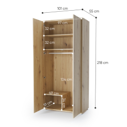 Szafa BED CONCEPT BC-20 Lenart dąb artisan - domowanie.pl