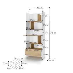 Regał BED CONCEPT BC-22 do półkotapczanu Lenart biały/dąb artisan