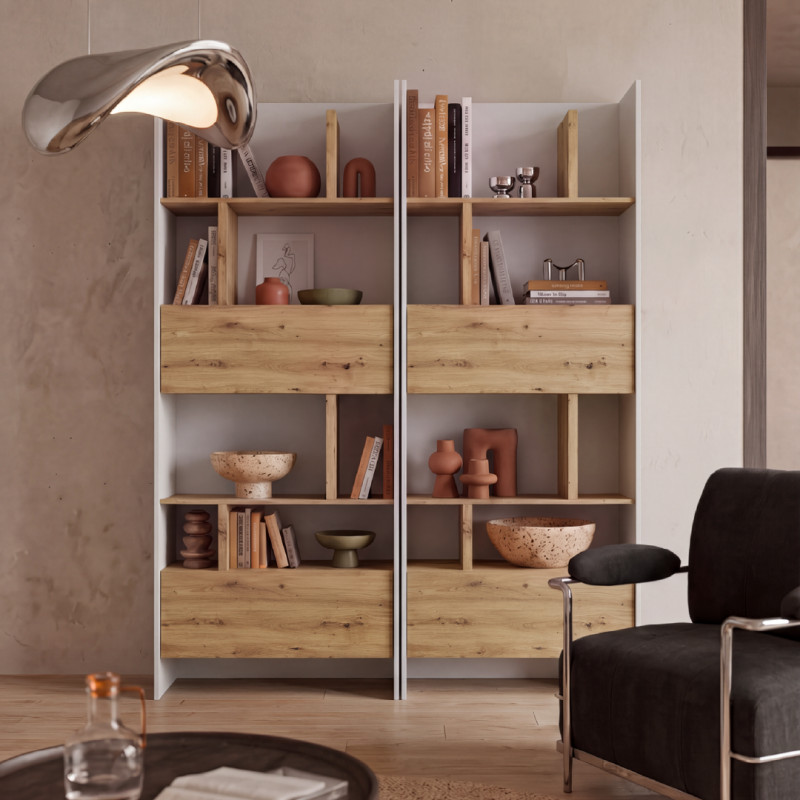 Regał BED CONCEPT BC-22 do półkotapczanu Lenart biały/dąb artisan