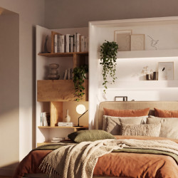 Regał BED CONCEPT BC-22 do półkotapczanu Lenart biały/dąb artisan