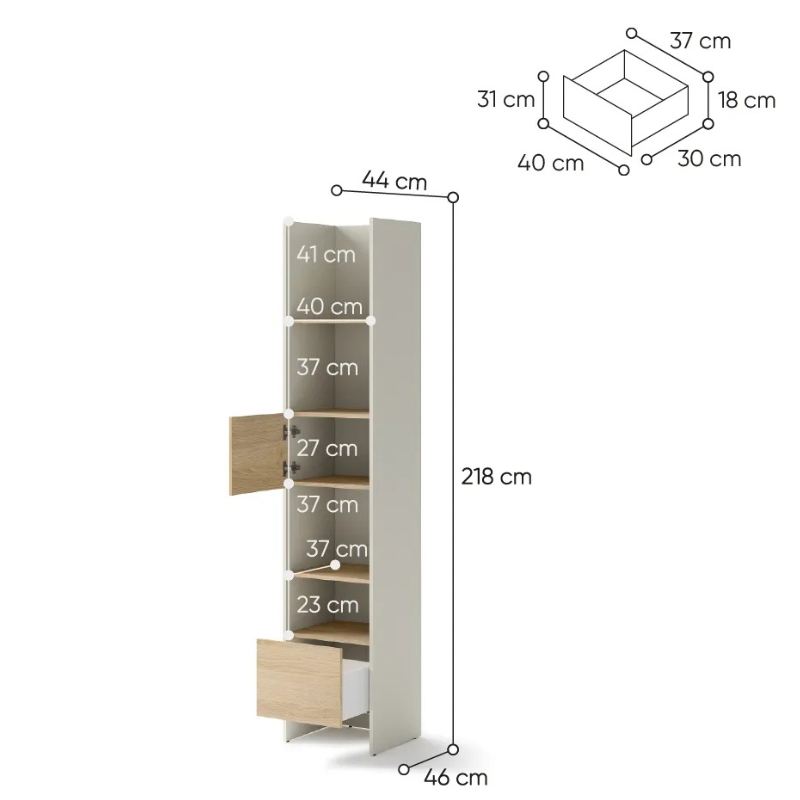 Regał BED CONCEPT BC-23 do półkotapczanu Lenart Kaszmir/Dąb Nagano - WYSYŁKA 24H - domowanie.pl