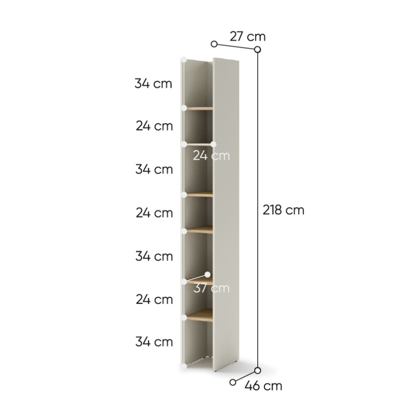 Regał BED CONCEPT BC-24 do półkotapczanu Lenart Kaszmir/Dąb Nagano - WYSYŁKA 24H - domowanie.pl