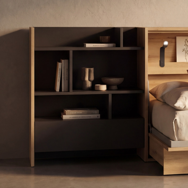 Regał BED CONCEPT BC-25 do półkotapczanu Lenart dąb artisan/czarny