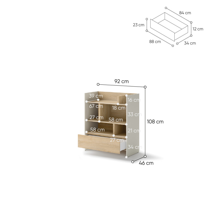 Regał BED CONCEPT BC-25 do półkotapczanu Lenart Kaszmir/Dąb Nagano - WYSYŁKA 24H - domowanie.pl