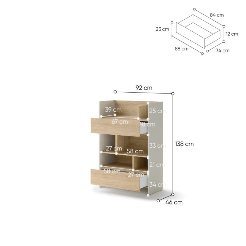 Regał BED CONCEPT BC-26 do półkotapczanu Lenart Kaszmir/Dąb Nagano - WYSYŁKA 24H - domowanie.pl