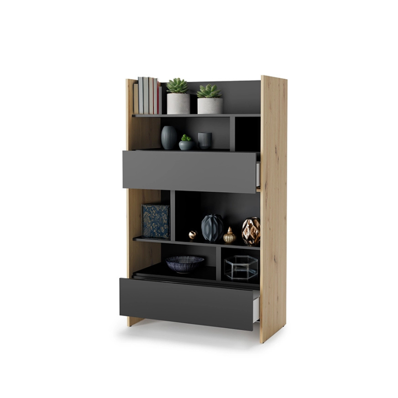 Regał BED CONCEPT BC-27 do półkotapczanu Lenart dąb artisan/czarny
