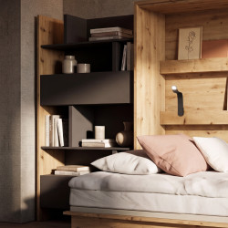 Regał BED CONCEPT BC-27 do półkotapczanu Lenart dąb artisan/czarny