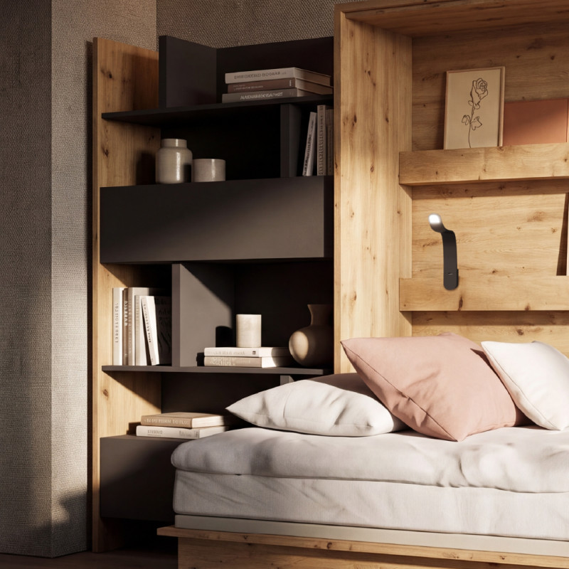 Regał BED CONCEPT BC-27 do półkotapczanu Lenart dąb artisan/czarny