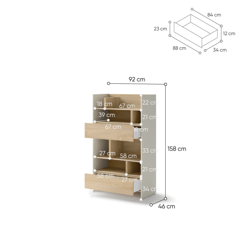 Regał BED CONCEPT BC-27 do półkotapczanu Lenart Kaszmir/Dąb Nagano - WYSYŁKA 24H - domowanie.pl
