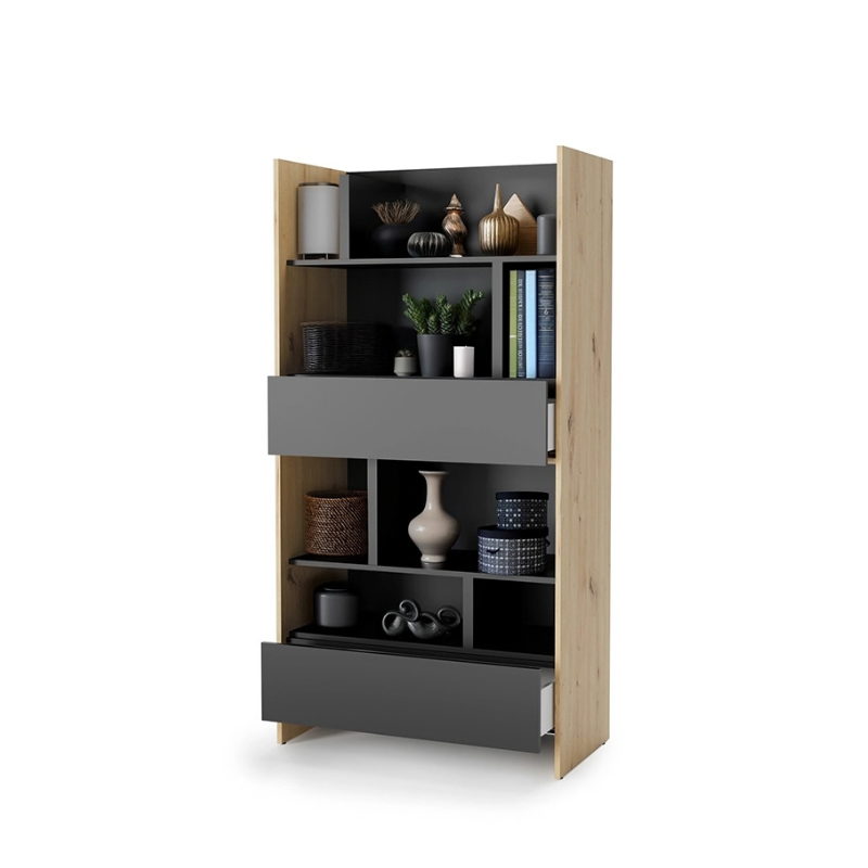 Regał BED CONCEPT BC-28 do półkotapczanu Lenart dąb artisan/czarny