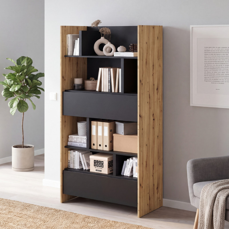 Regał BED CONCEPT BC-28 do półkotapczanu Lenart dąb artisan/czarny