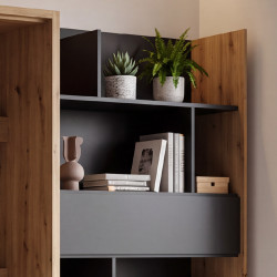 Regał BED CONCEPT BC-28 do półkotapczanu Lenart dąb artisan/czarny