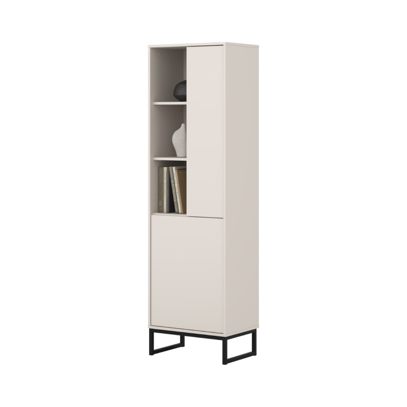 Wysoki regał 2-drzwiowy Loft kaszmirowy beż | domowanie.pl