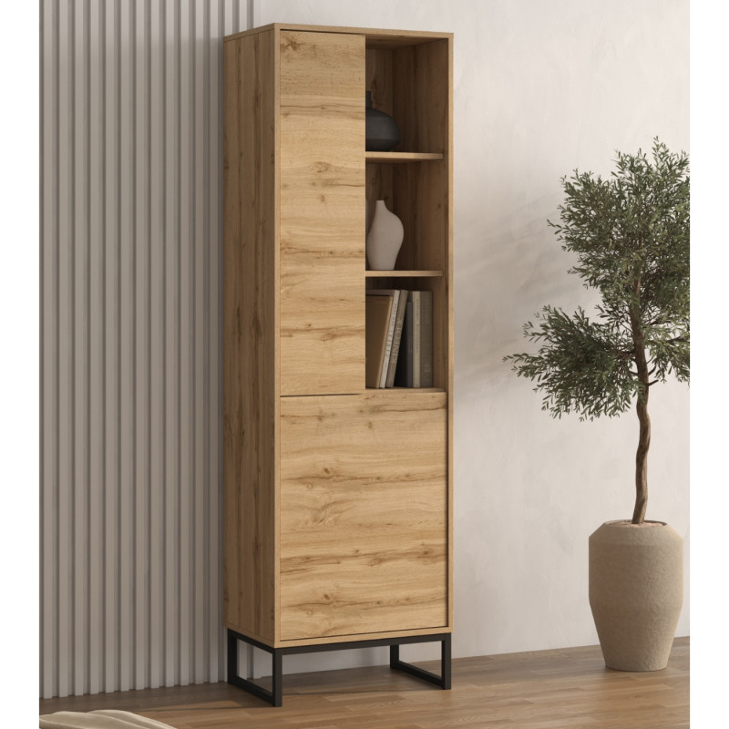 Wysoki regał 2-drzwiowy Loft dąb wotan | domowanie.pl