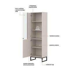 Witryna do salonu Loft Typ 05 beżowa – nowoczesny design