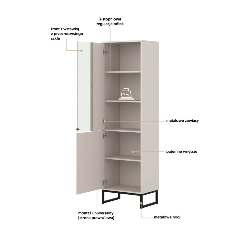 Witryna do salonu Loft Typ 05 beżowa – nowoczesny design