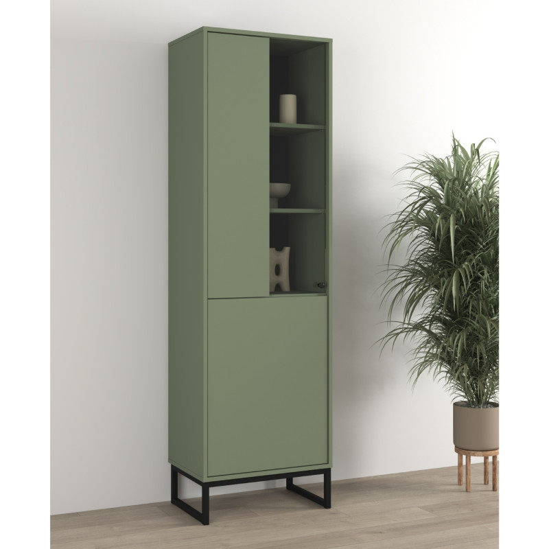 Witryna do salonu Loft Typ 05 zielona – nowoczesny design