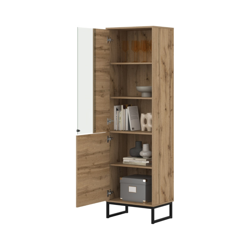 Witryna do salonu Loft Typ 05 dąb wotan – nowoczesny design