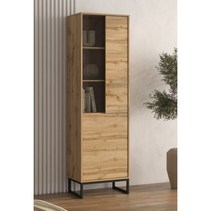Witryna do salonu Loft Typ 05 dąb wotan – nowoczesny design