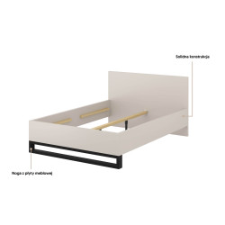 Łóżko Halle S Typ 31 Helvetia – 160x200, loft, kaszmir/czarny