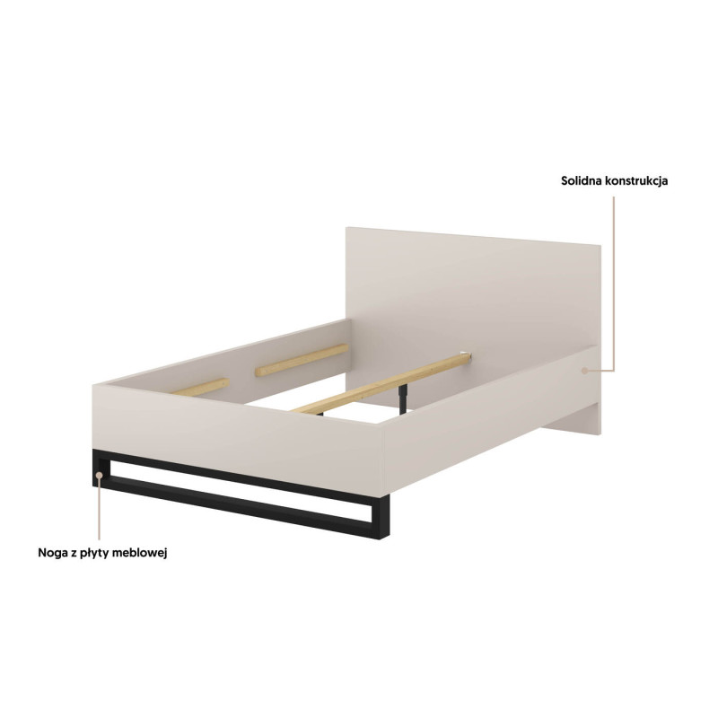 Łóżko Halle S Typ 31 Helvetia – 160x200, loft, kaszmir/czarny