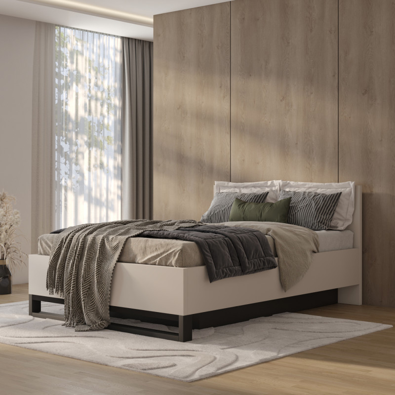 Łóżko Halle S Typ 31 Helvetia – 160x200, loft, kaszmir/czarny